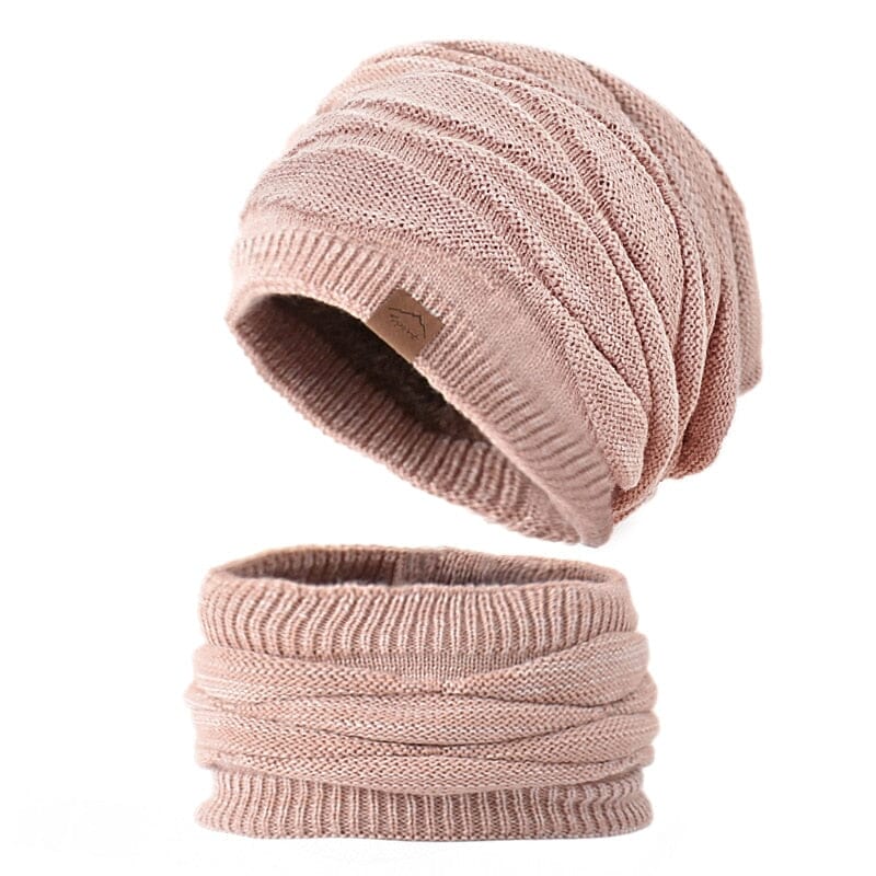 Winter Beanie Hats Scarf Set Women Warm Knitted Hat Skull Cap Neck Warmer Thicken Fur Lined Lady Winter Hat Mask Scarf for Women 0 karavelas 