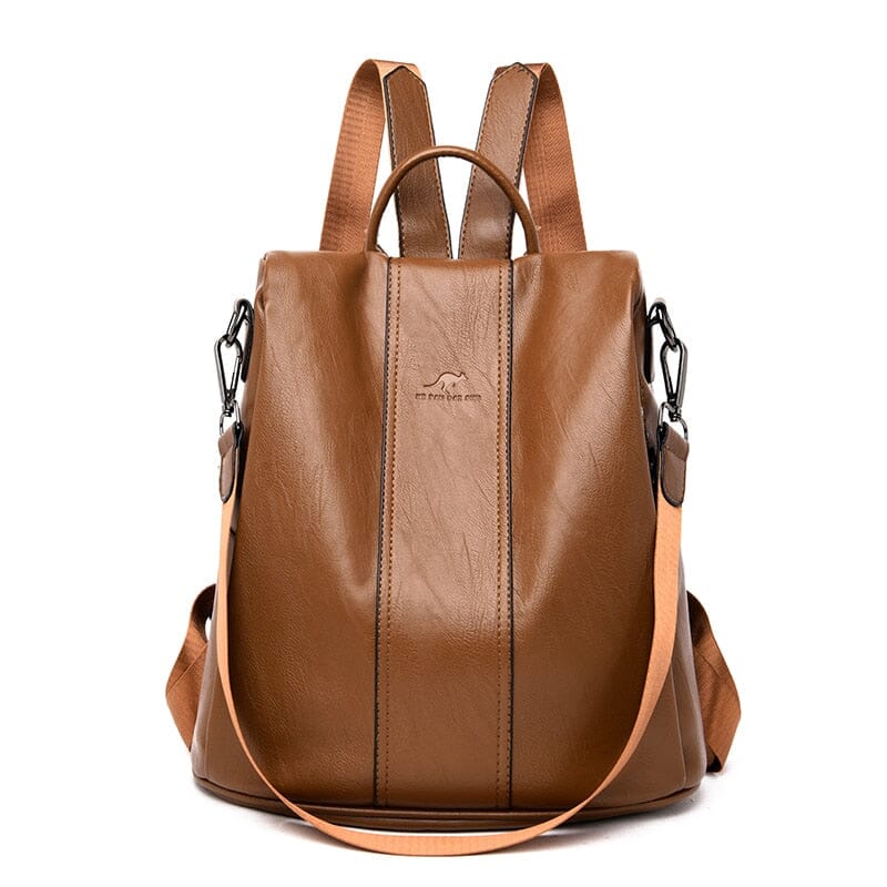 Anti-theft leather backpack women vintage shoulder bag ladies high capacity travel backpack school bags girls mochila feminina 0 karavelas Brown 