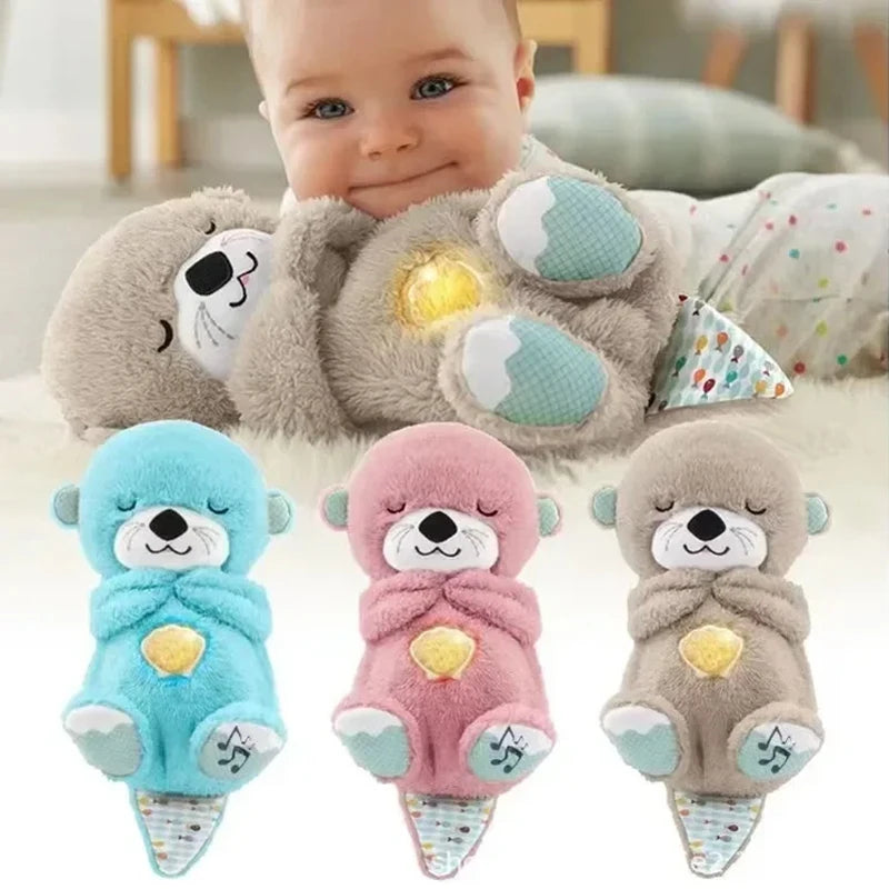 Baby Breath Baby Bear Soothes Otter Plush Toy Doll Toy Child Soothing Music Sleep Companion Sound And Light Doll Toy Gifts karavelas 
