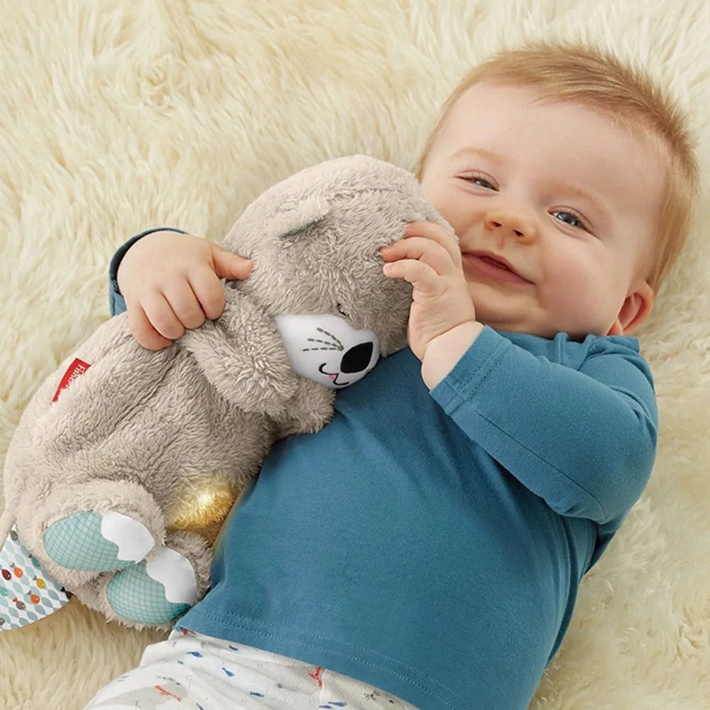 Baby Breath Baby Bear Soothes Otter Plush Toy Doll Toy Child Soothing Music Sleep Companion Sound And Light Doll Toy Gifts karavelas 