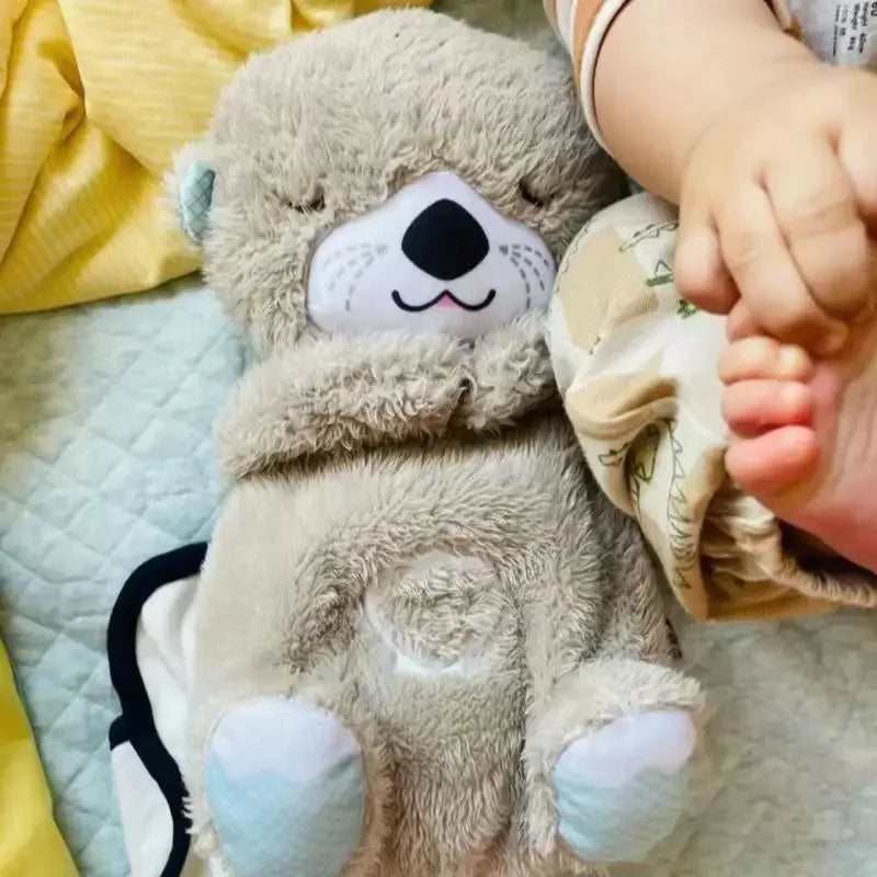 Baby Breath Baby Bear Soothes Otter Plush Toy Doll Toy Child Soothing Music Sleep Companion Sound And Light Doll Toy Gifts karavelas 