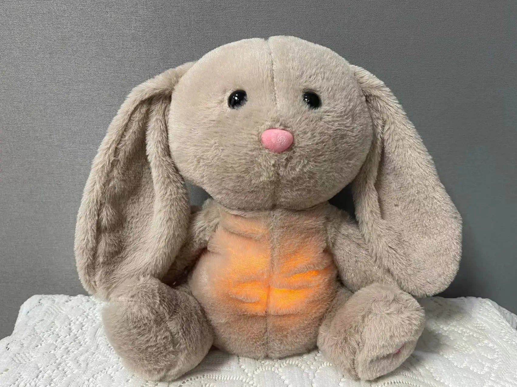 Baby Breath Baby Bear Soothes Otter Plush Toy Doll Toy Child Soothing Music Sleep Companion Sound And Light Doll Toy Gifts karavelas Brown rabbit 30cm 