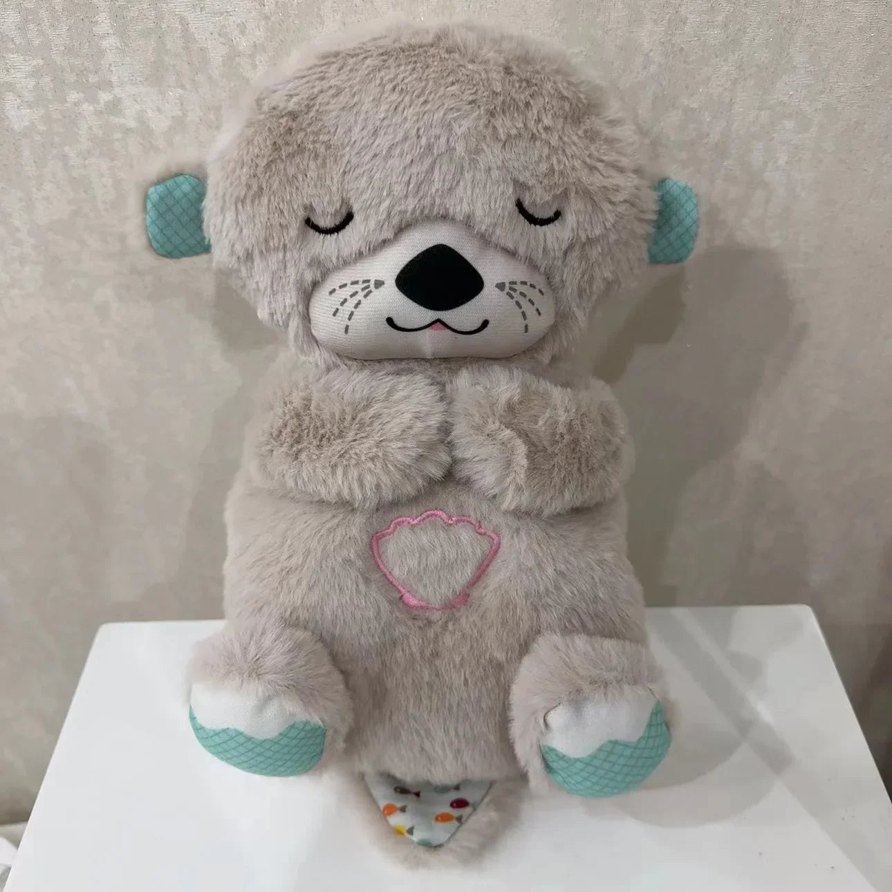 Baby Breath Baby Bear Soothes Otter Plush Toy Doll Toy Child Soothing Music Sleep Companion Sound And Light Doll Toy Gifts karavelas Gray 30cm 