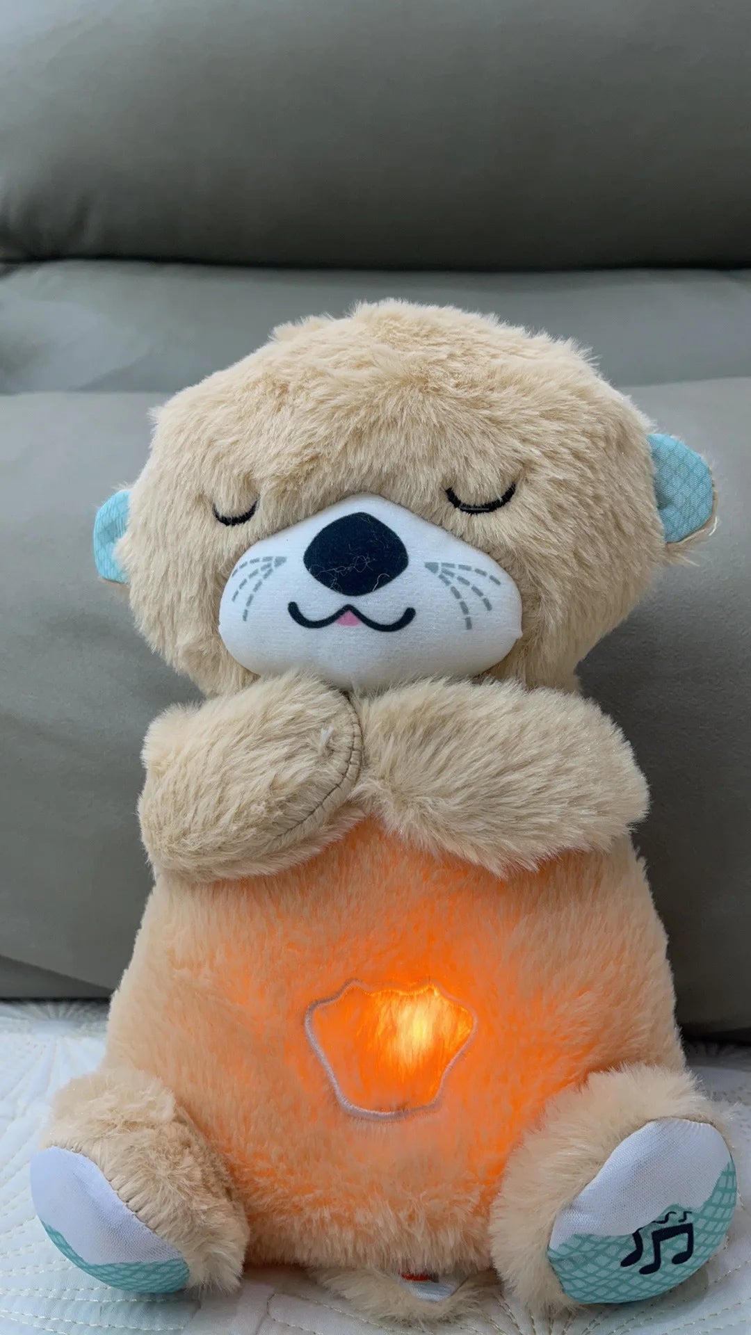 Baby Breath Baby Bear Soothes Otter Plush Toy Doll Toy Child Soothing Music Sleep Companion Sound And Light Doll Toy Gifts karavelas khaki 30cm 