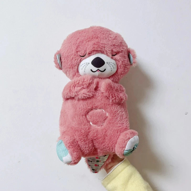 Baby Breath Baby Bear Soothes Otter Plush Toy Doll Toy Child Soothing Music Sleep Companion Sound And Light Doll Toy Gifts karavelas Pink 30cm 