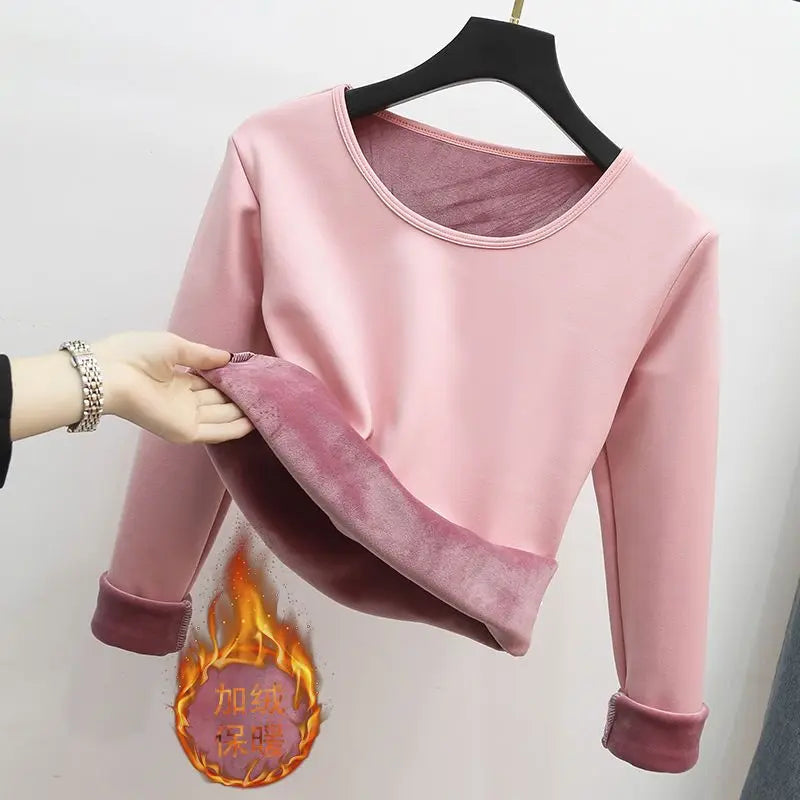 Blusa Manga Longa Segunda Pele Térmica Peluciada karavelas Rosa P (40-50KG) 