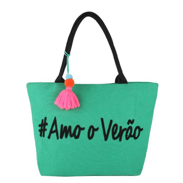 Bolsa Praia Amo o Verão karavelas Verde 