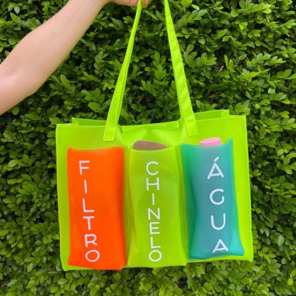 Bolsa Praia em Silicone Impermeável karavelas Verde Limão 