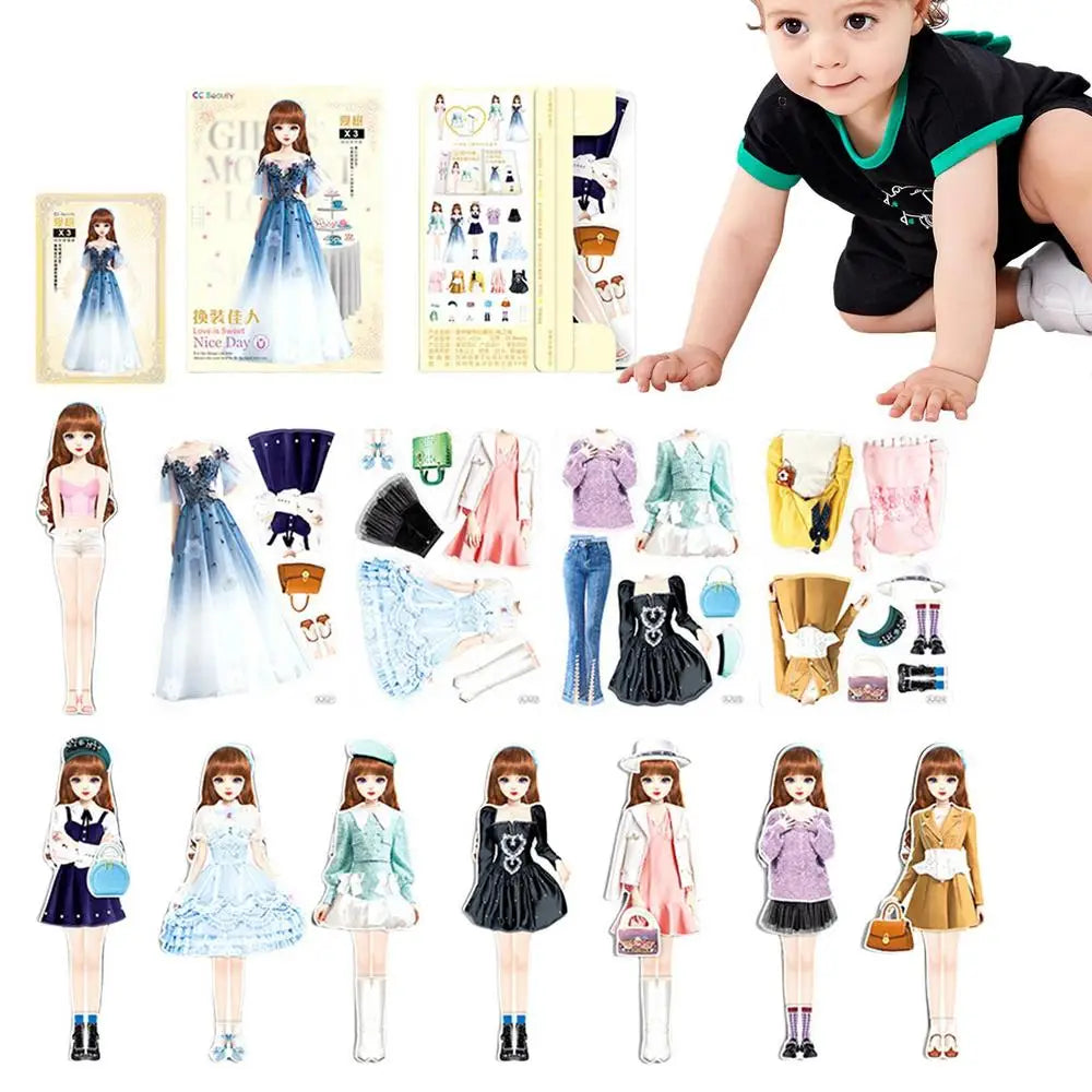 Bonecas Puzzles Magnéticas Dress-Up karavelas Tipo C 