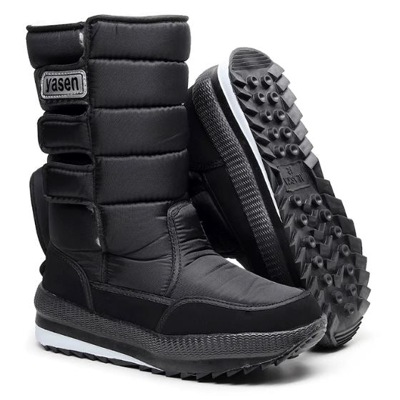 Bota de Inverno Alta Resistência Premium Forrada com Lã Sintética Térmica - Fechamento em Velcro Bota de inverno karavelas Preto 32 