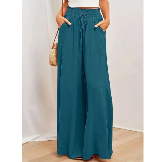 Calça Flare Cintura Alta Ultra Conforto karavelas Azul Malaquita P 
