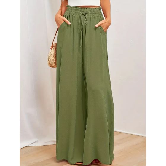 Calça Flare Cintura Alta Ultra Conforto karavelas Verde MIlitar P 