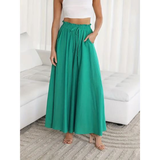 Calça Flare Cintura Alta Ultra Conforto karavelas Verde P 