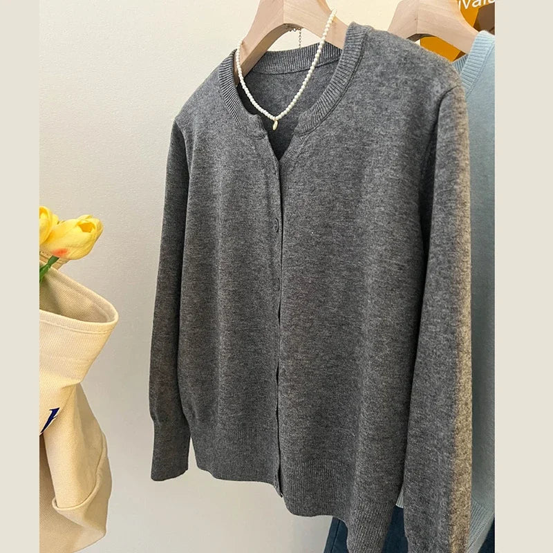 Cardigan Lã Maraisa karavelas Único Cinza 