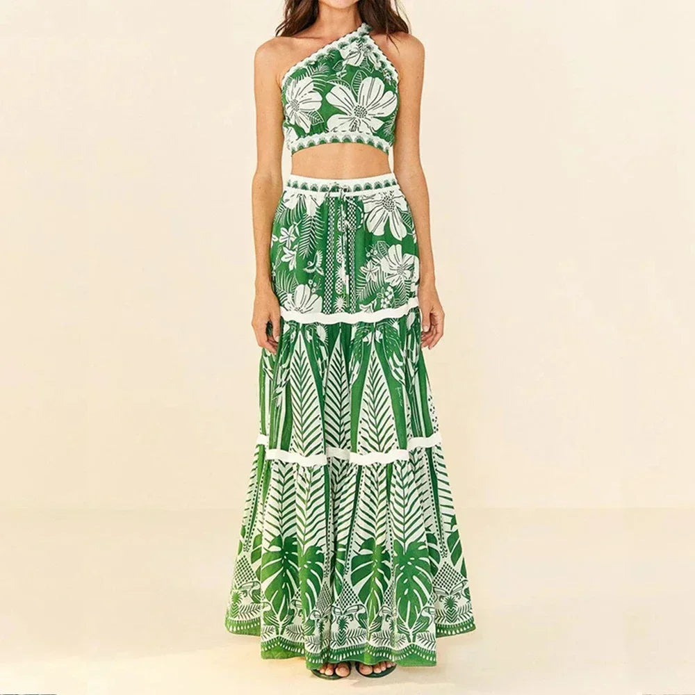 Conjunto de Biquíni Floral + Saia Pareô karavelas 