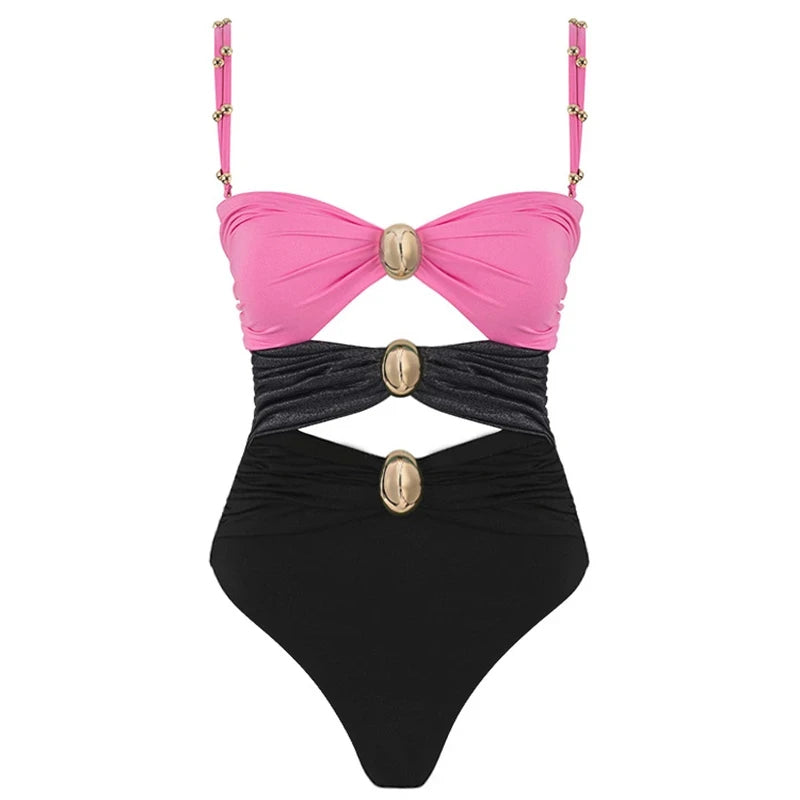 Conjunto de Maiô Lumière Luxo karavelas Maiô Individual - Degradê Pink XG 