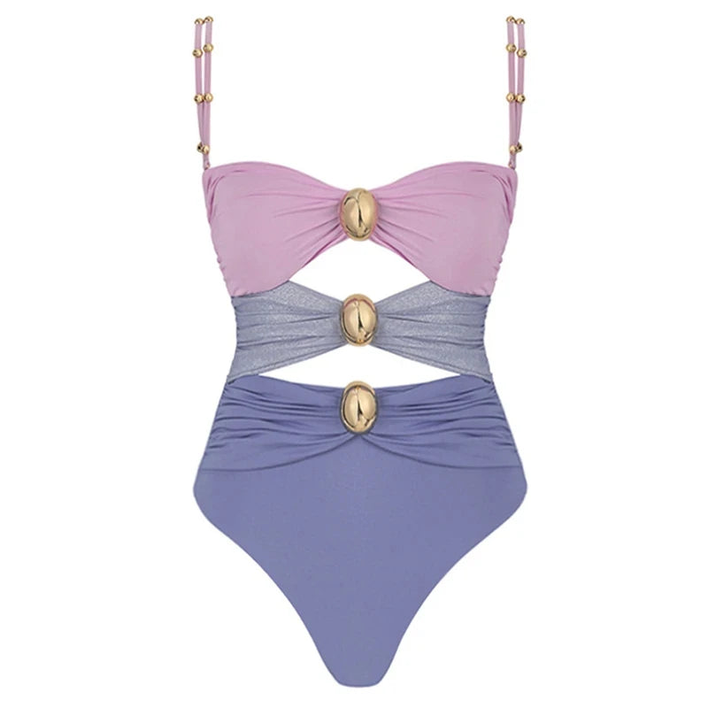 Conjunto de Maiô Lumière Luxo karavelas Maiô Individual - Degradê Rosa XG 