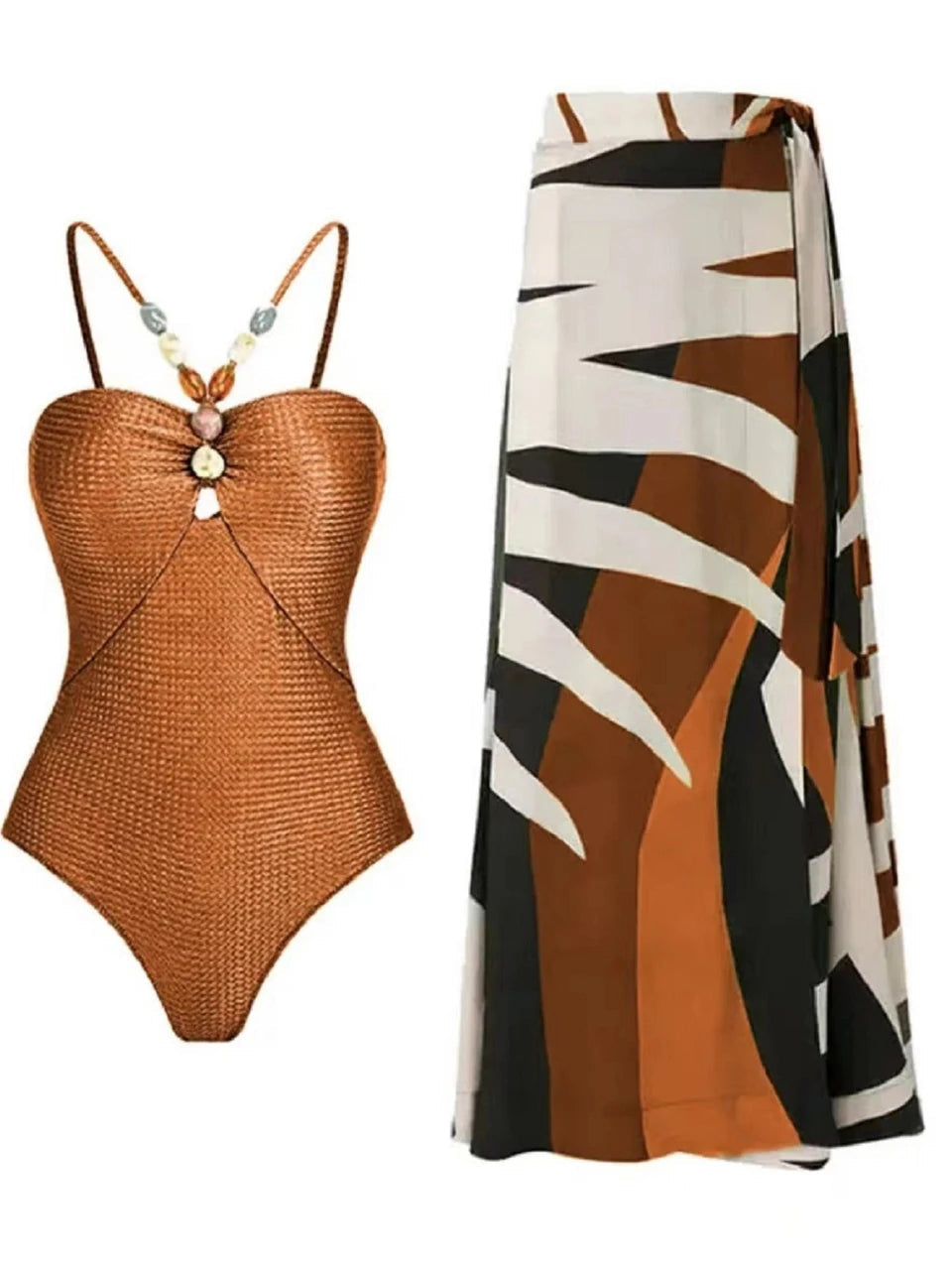 Conjunto Serenité Glamur com Detalhe de Colar em Pedraria karavelas Laranja XL 