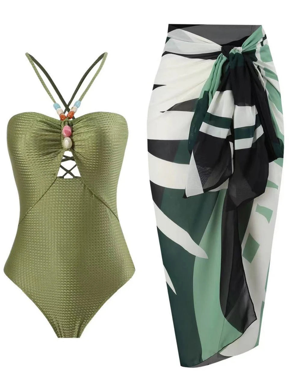 Conjunto Serenité Glamur com Detalhe de Colar em Pedraria karavelas Verde M 