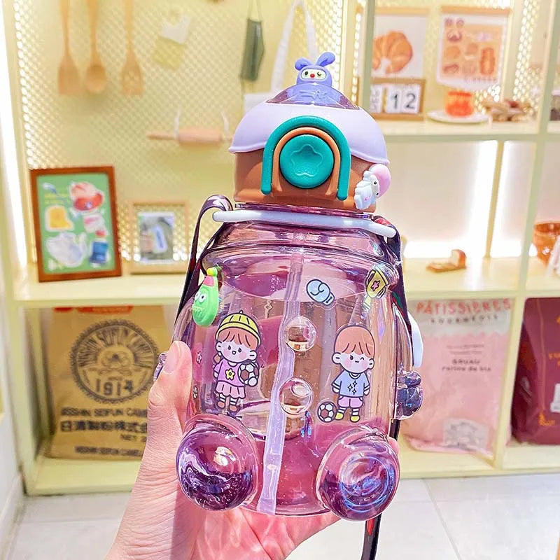 Garrafa de Água Infantil Decorada - 1 Litro karavelas Roxo 