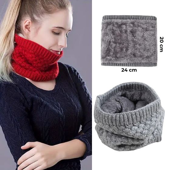 Gola para Aquecer o Pescoço de Tricô Forrada com Pelúcia 0 karavelas 