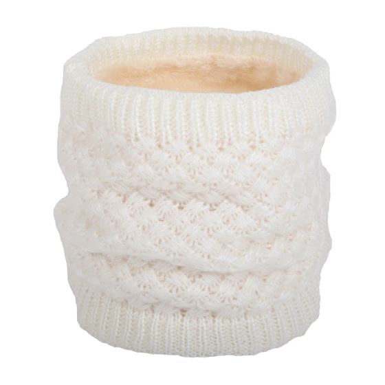 Gola para Aquecer o Pescoço de Tricô Forrada com Pelúcia 0 karavelas Branco 