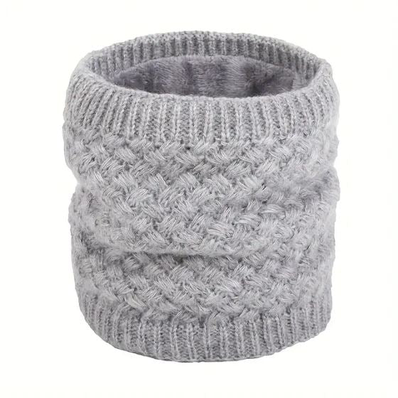 Gola para Aquecer o Pescoço de Tricô Forrada com Pelúcia 0 karavelas Cinza 