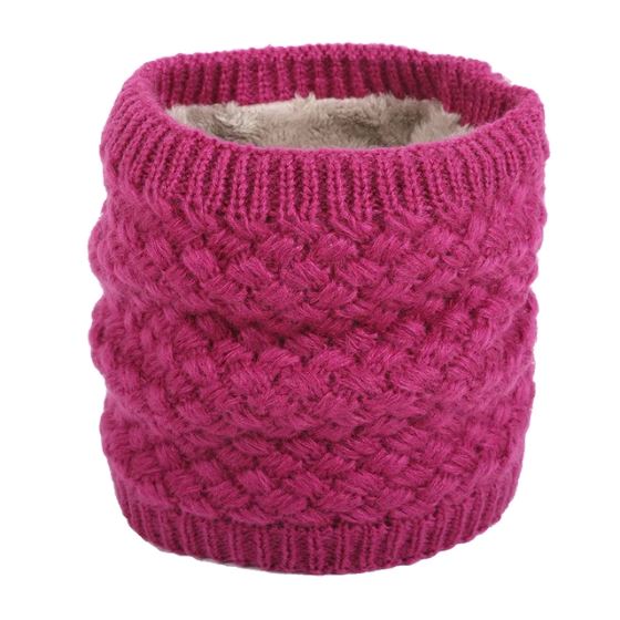 Gola para Aquecer o Pescoço de Tricô Forrada com Pelúcia 0 karavelas Fucsia 