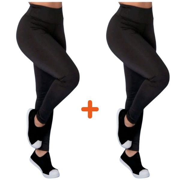 Kit 3 Calça Legging Snug Peluciada Térmica Cintura Alta com Elástico Zero Transparencia karavelas 2 Peças Preto P (34-36) 