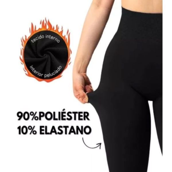 Kit 3 Calça Legging Snug Peluciada Térmica Cintura Alta com Elástico Zero Transparencia karavelas 