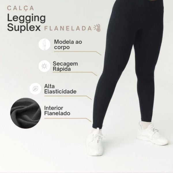 Kit 3 Calça Legging Snug Peluciada Térmica Cintura Alta com Elástico Zero Transparencia karavelas 