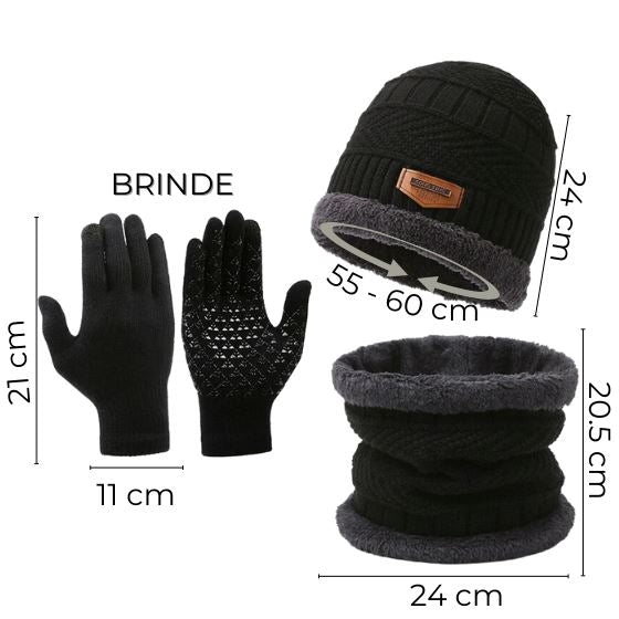 Kit Aconchego Supremo: Gorro e Gola + Par de Luvas de Brinde karavelas 