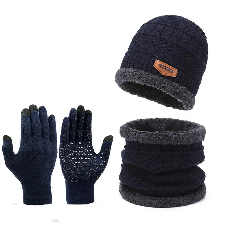 Kit Aconchego Supremo: Gorro e Gola + Par de Luvas de Brinde karavelas Azul Marinho 