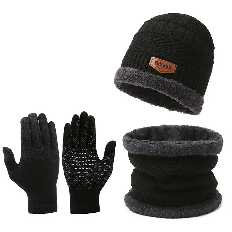 Kit Aconchego Supremo: Gorro e Gola + Par de Luvas de Brinde karavelas Preto 