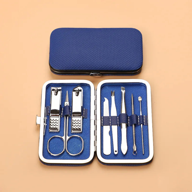 Kit com 8 Peças Completo de Cortadores de Unhas em Aço Inoxidável - Ideal Para Bolsas e Malas karavelas 