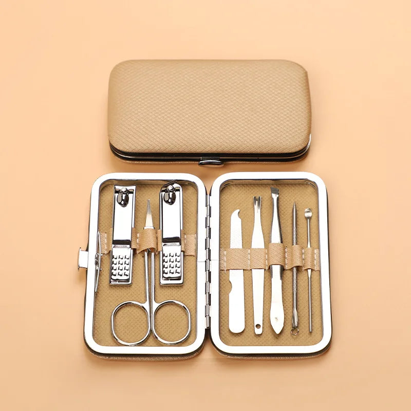 Kit com 8 Peças Completo de Cortadores de Unhas em Aço Inoxidável - Ideal Para Bolsas e Malas karavelas 