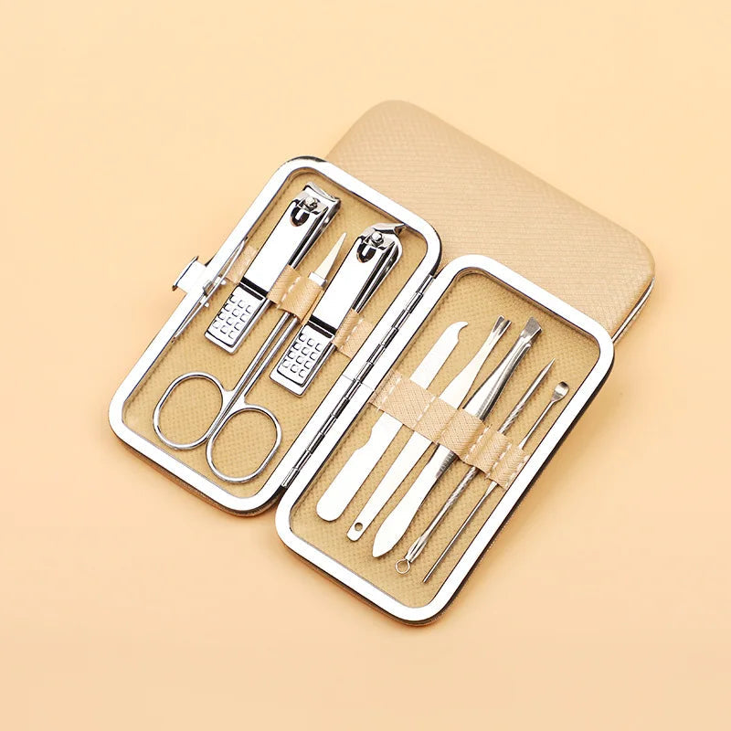 Kit com 8 Peças Completo de Cortadores de Unhas em Aço Inoxidável - Ideal Para Bolsas e Malas karavelas 