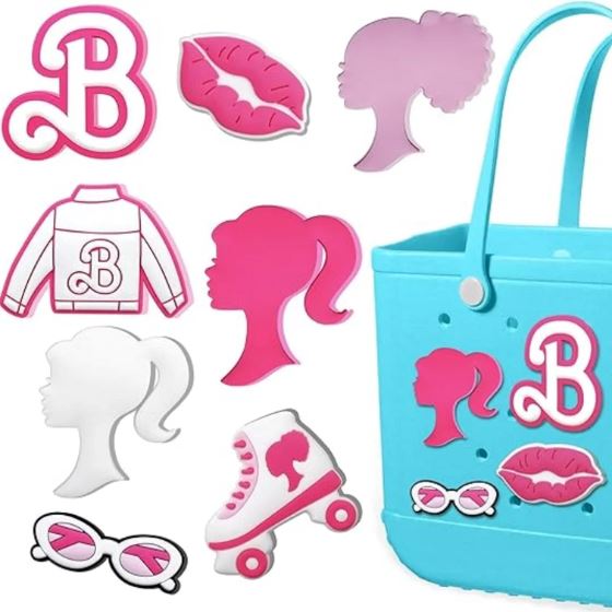 Kit Com 8 Peças de Pingentes Pink Girl Bag Summer karavelas 