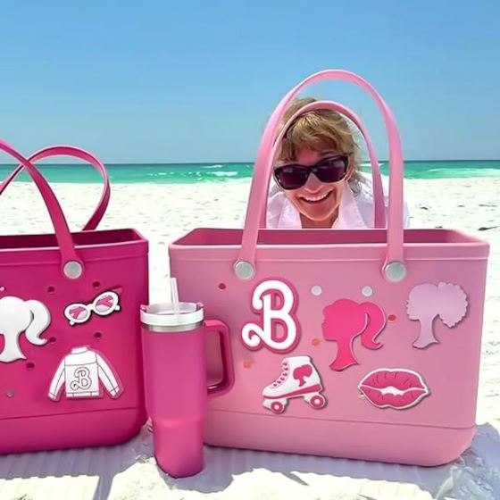 Kit Com 8 Peças de Pingentes Pink Girl Bag Summer karavelas 