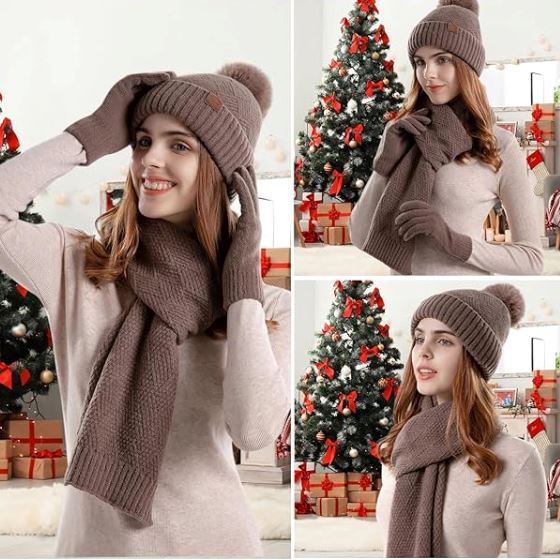 Kit Gorro e Cachecol Glacial + Luva Touch Screen de Brinde karavelas 
