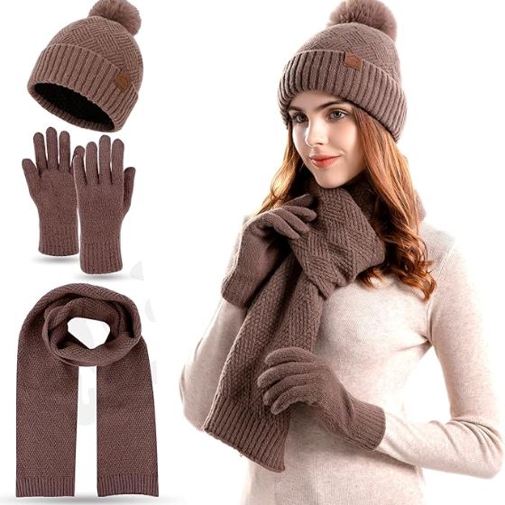 Kit Gorro e Cachecol Glacial + Luva Touch Screen de Brinde karavelas 