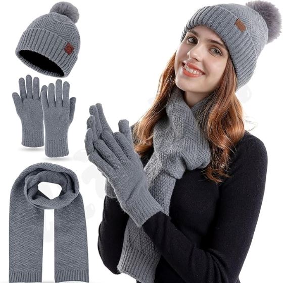 Kit Gorro e Cachecol Glacial + Luva Touch Screen de Brinde karavelas 