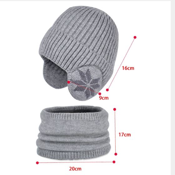 Kit Infantil de Touca e Gola Peluciados com Proteção de Ouvido (4 a 10 anos) karavelas 