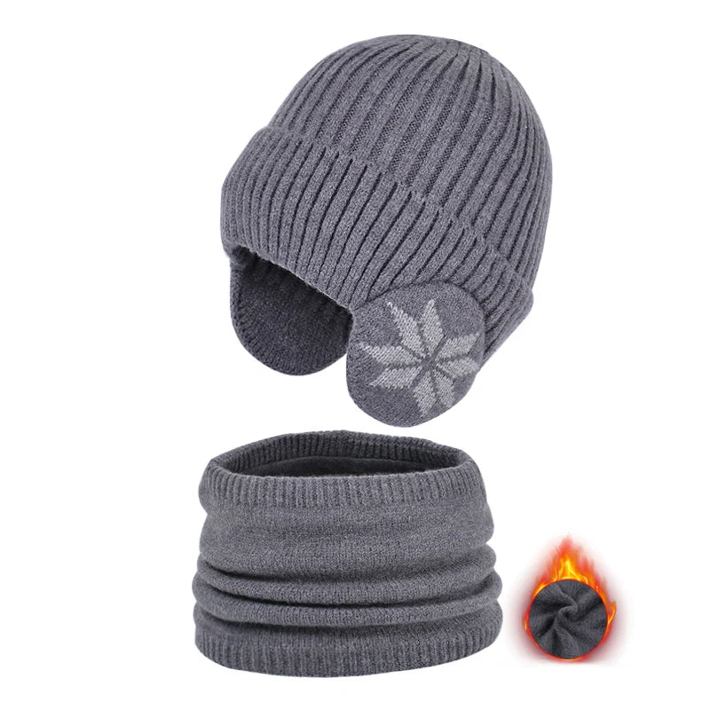 Kit Infantil de Touca e Gola Peluciados com Proteção de Ouvido (4 a 10 anos) karavelas Cinza Escuro Único 