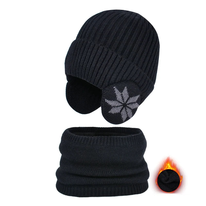Kit Infantil de Touca e Gola Peluciados com Proteção de Ouvido (4 a 10 anos) karavelas Preto Único 