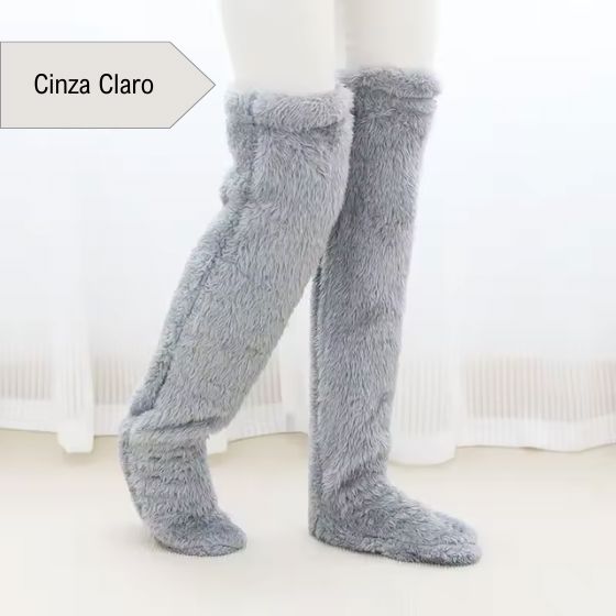 Meia Teddy UltraAquecida karavelas Cinza Claro Único 