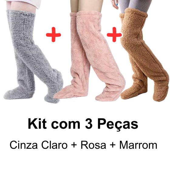 Meia Teddy UltraAquecida karavelas Kit com 3 Peças Único 