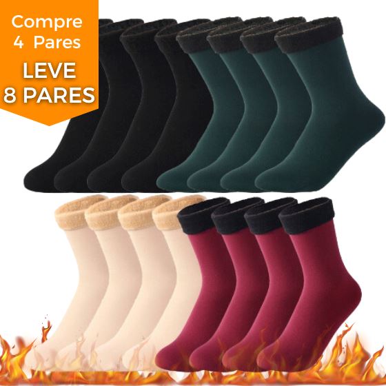 Meias com forro de Lã Térmicas - Compre 4 Pares e Leve 8 Pares 0 karavelas 