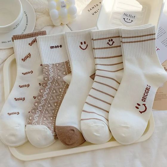 Meias Cute Smily - Kit Com 5 Pares karavelas 5 Pares 34 - 40 