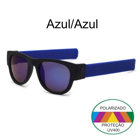 OclyFlex - Óculos de Sol Polarizados Dobráveis Unissex karavelas Espelhado Azul Com a Caixa 